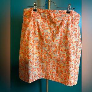 Renuar Orange Knee-Length Skirt